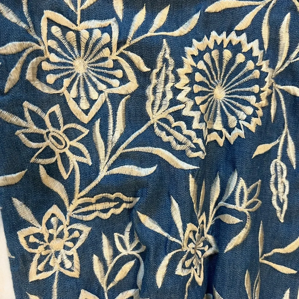 MISA Los Angeles Embroidered Denim Off Shoulder Mini Dress XS - Picture 4 of 11
